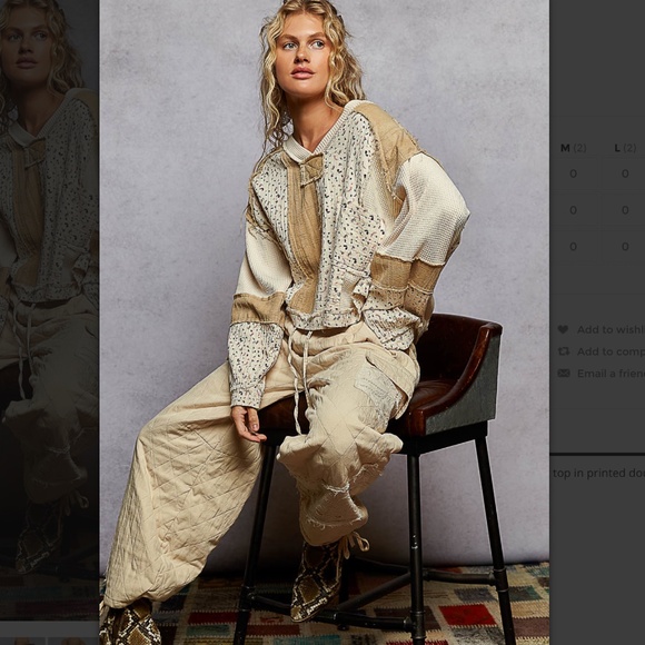 POL “ Mia 2 “ POL V-Neck Double Gauze Woven Top 24 - Picture 5 of 6